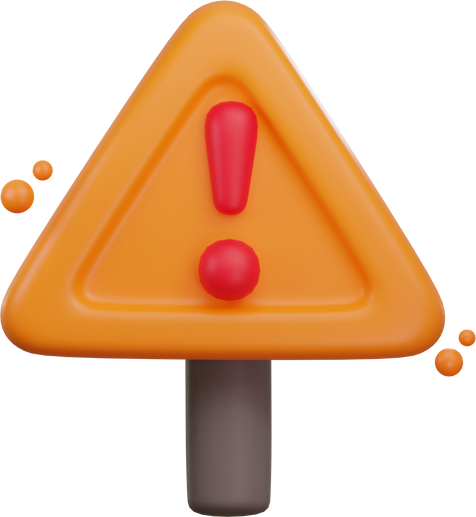 3D Warning Sign Illustration