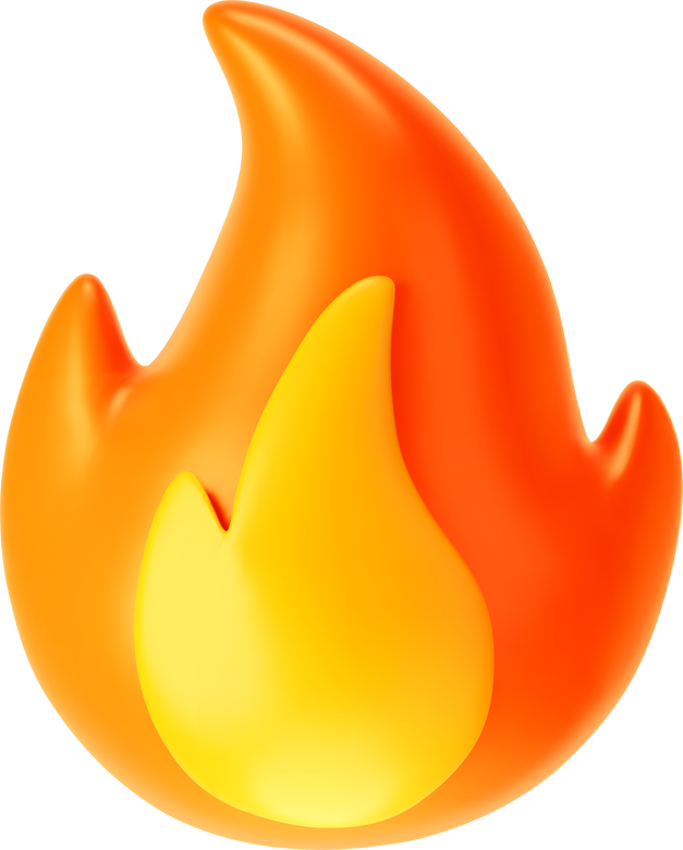 3d fire flame icon