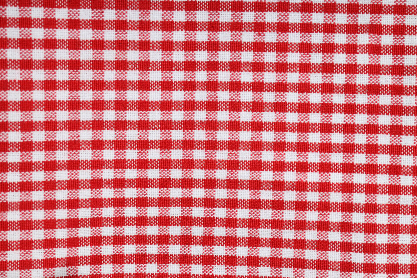 Red and White Checkered Tablecloth, Close up